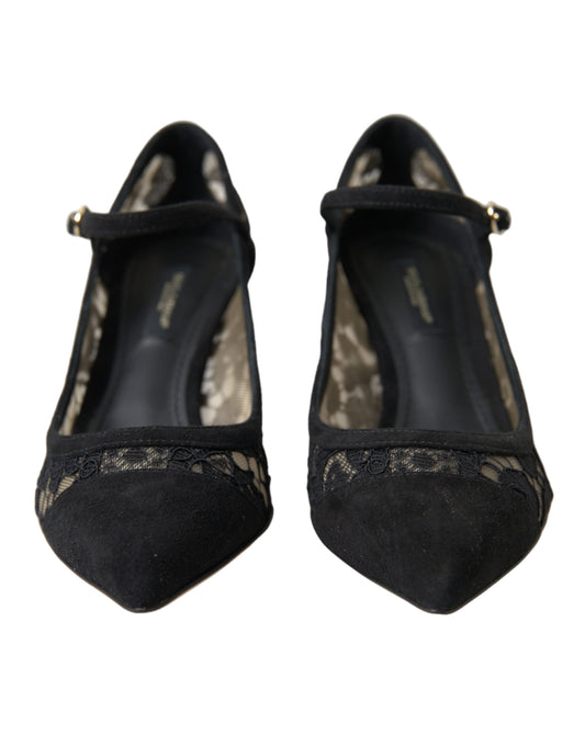 Dolce & Gabbana Black Viscose Taormina Lace Pumps Shoes - DEA STILOSA MILANO