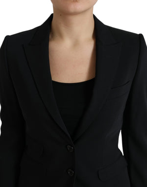 Dolce & Gabbana Black Wool Single Breasted Blazer Coat Jacket - DEA STILOSA MILANO