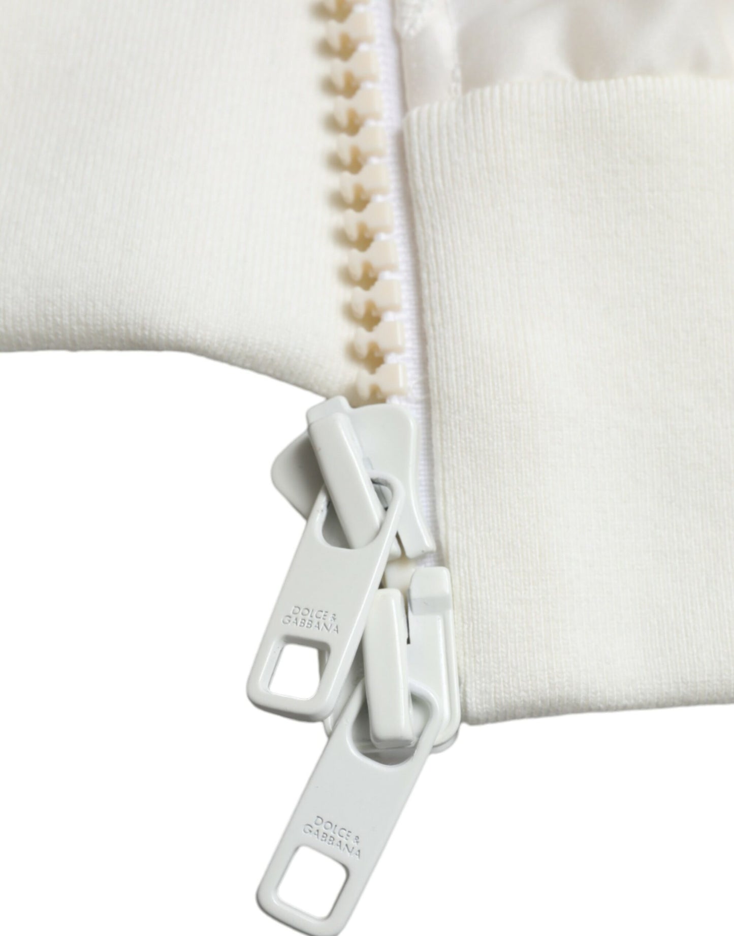 Dolce & Gabbana White Floral Lace Silk Full Zip Bomber Jacket - DEA STILOSA MILANO