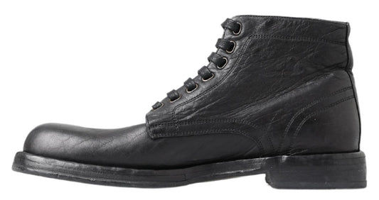 Dolce & Gabbana Black Horse Leather Perugino Boots - DEA STILOSA MILANO