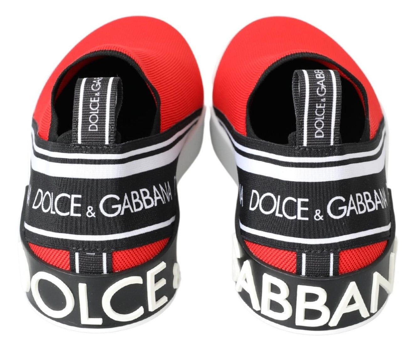 Dolce & Gabbana Red White Flat Sneakers Loafers Shoes - DEA STILOSA MILANO