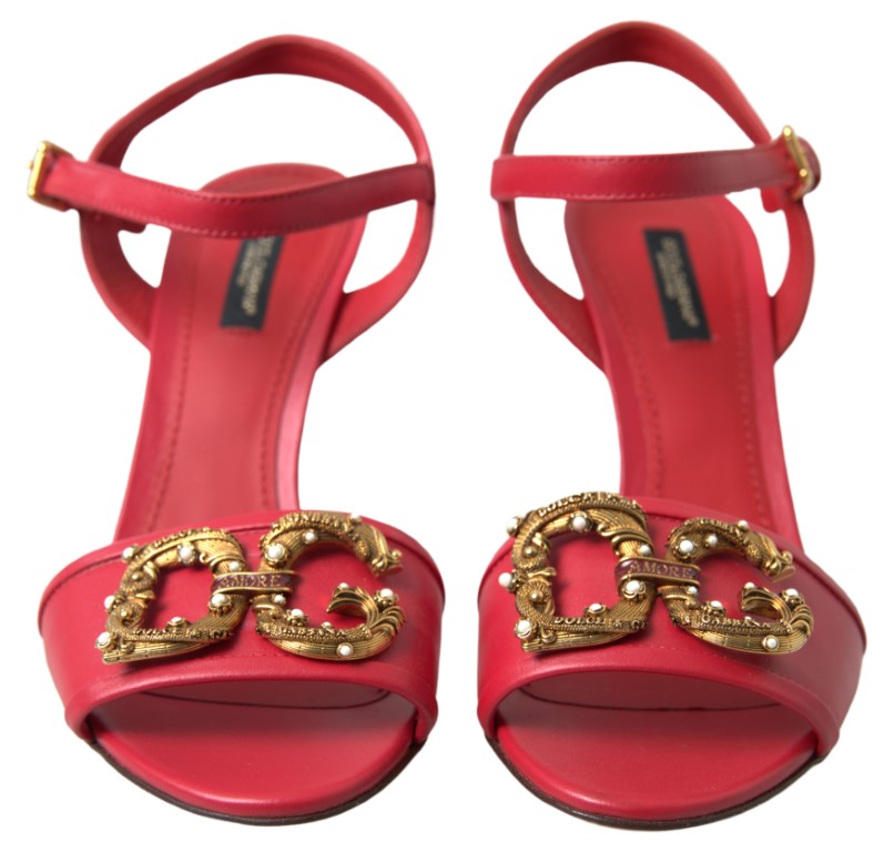 Dolce & Gabbana Red Ankle Strap Stiletto Heels Sandals Shoes - DEA STILOSA MILANO