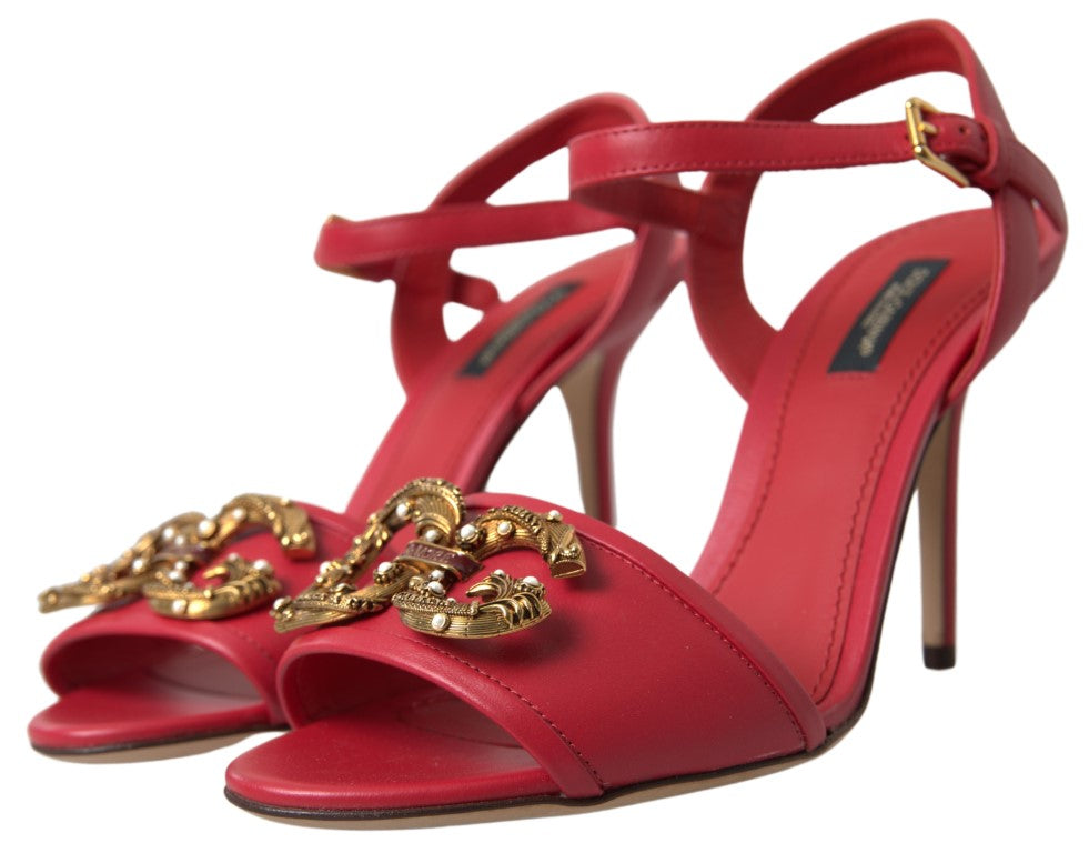 Dolce & Gabbana Red Ankle Strap Stiletto Heels Sandals Shoes - DEA STILOSA MILANO