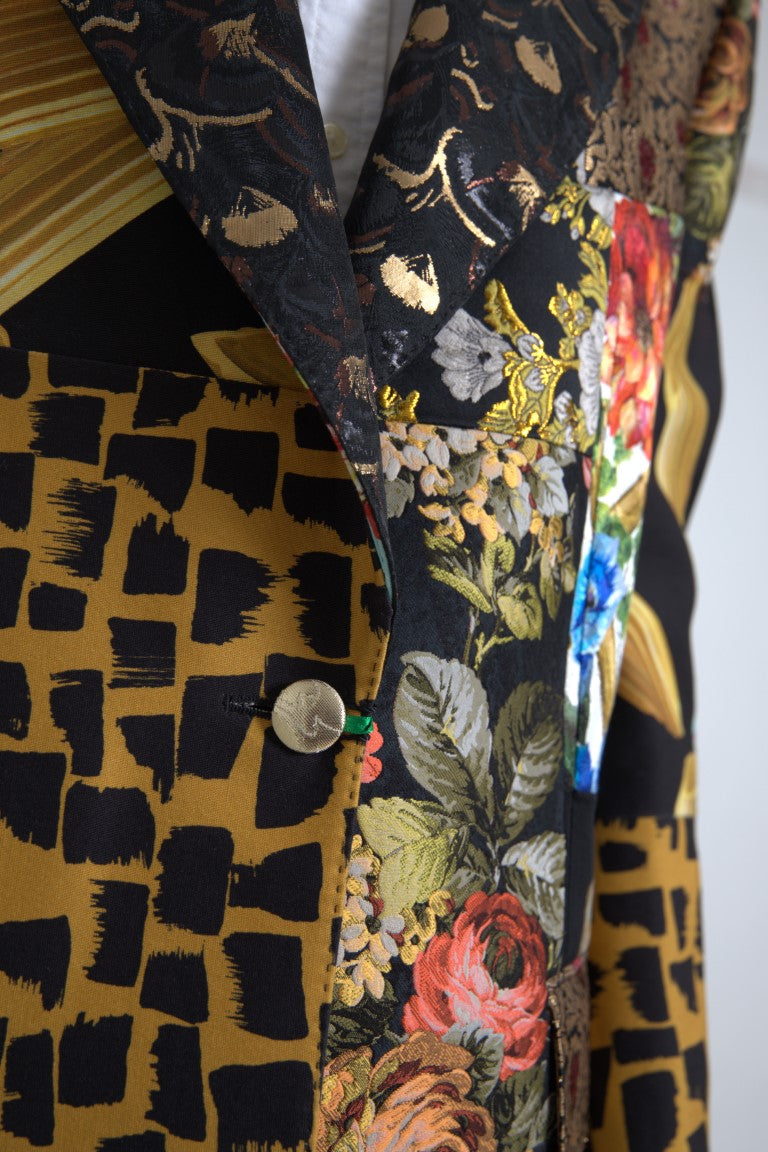Dolce & Gabbana Multicolor Patchwork Jacquard Coat Blazer - DEA STILOSA MILANO