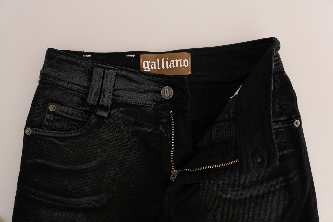 John Galliano Gray Wash Cotton Stretch Regular Fit Jeans - DEA STILOSA MILANO