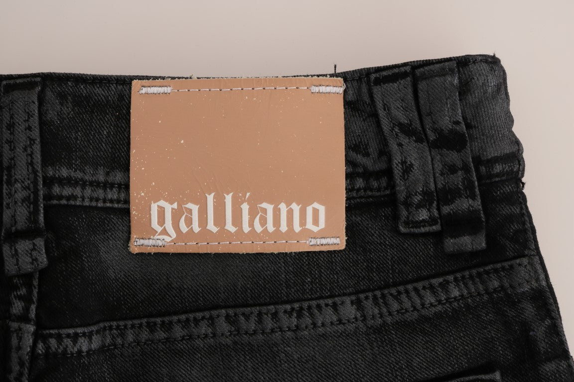 John Galliano Gray Wash Cotton Stretch Regular Fit Jeans - DEA STILOSA MILANO
