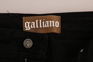 John Galliano Black Cotton Denim Stretch Regular Fit Jeans - DEA STILOSA MILANO