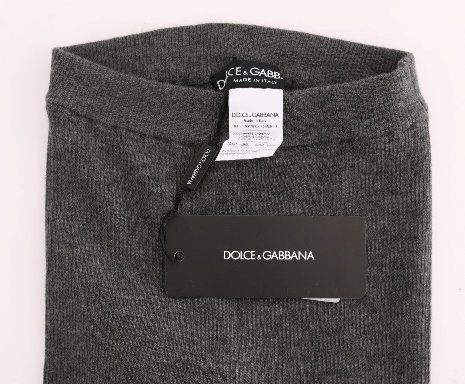 Dolce & Gabbana Gray Cashmere Stretch Tights - DEA STILOSA MILANO