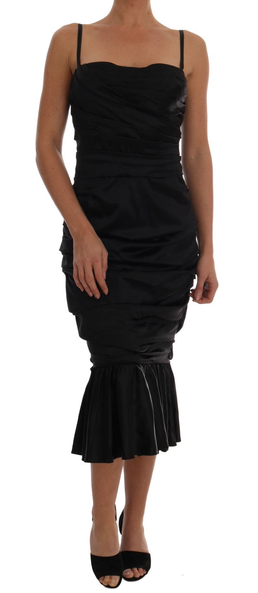 Dolce & Gabbana Black Mermaid Ruched Gown Dress - DEA STILOSA MILANO