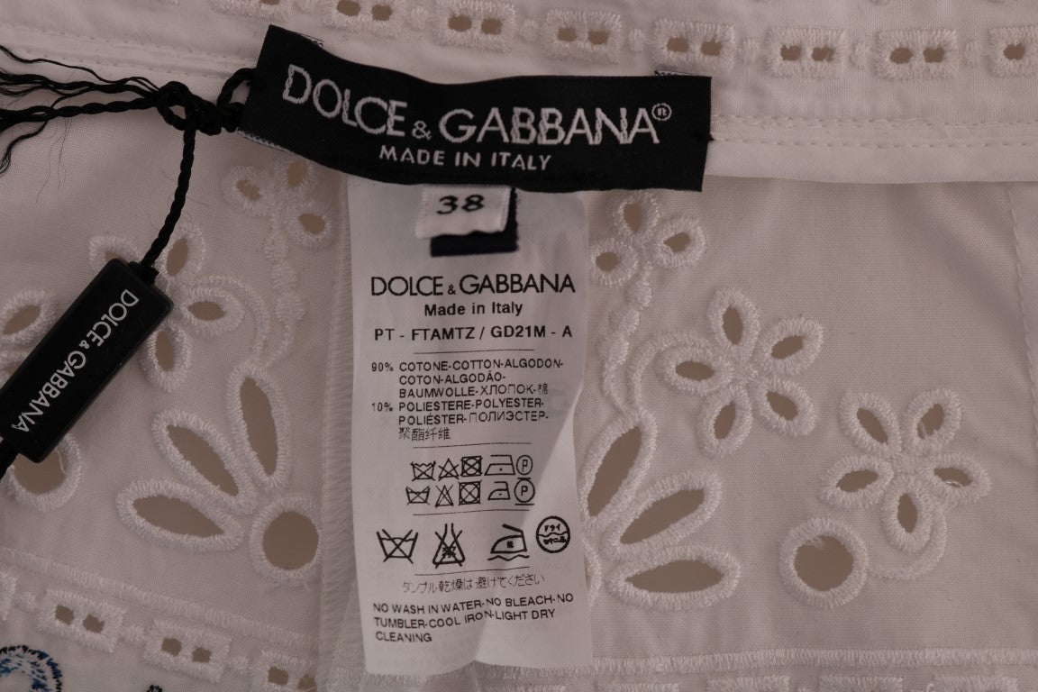 Dolce & Gabbana Mulicolor Majolica Cutout Capri Pants - DEA STILOSA MILANO