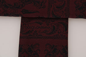 Dolce & Gabbana Bordeaux Silk Crown Chili Scarf - DEA STILOSA MILANO