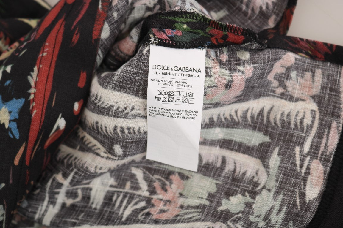 Dolce & Gabbana Black Volcano Sicily Short Sleeve T-Shirt - DEA STILOSA MILANO