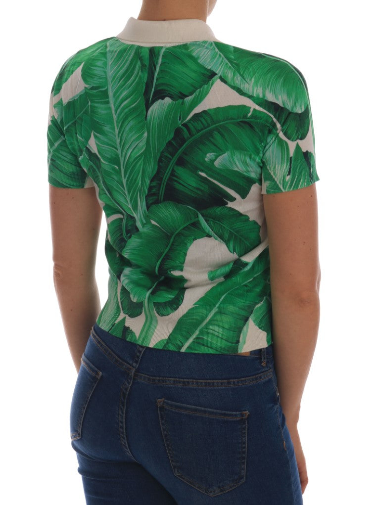 Dolce & Gabbana Green Banana Leaf  Polo T-shirt - DEA STILOSA MILANO