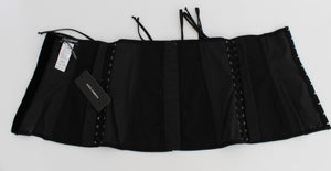 Dolce & Gabbana Black Stretch Corset Waist Strap Belt - DEA STILOSA MILANO