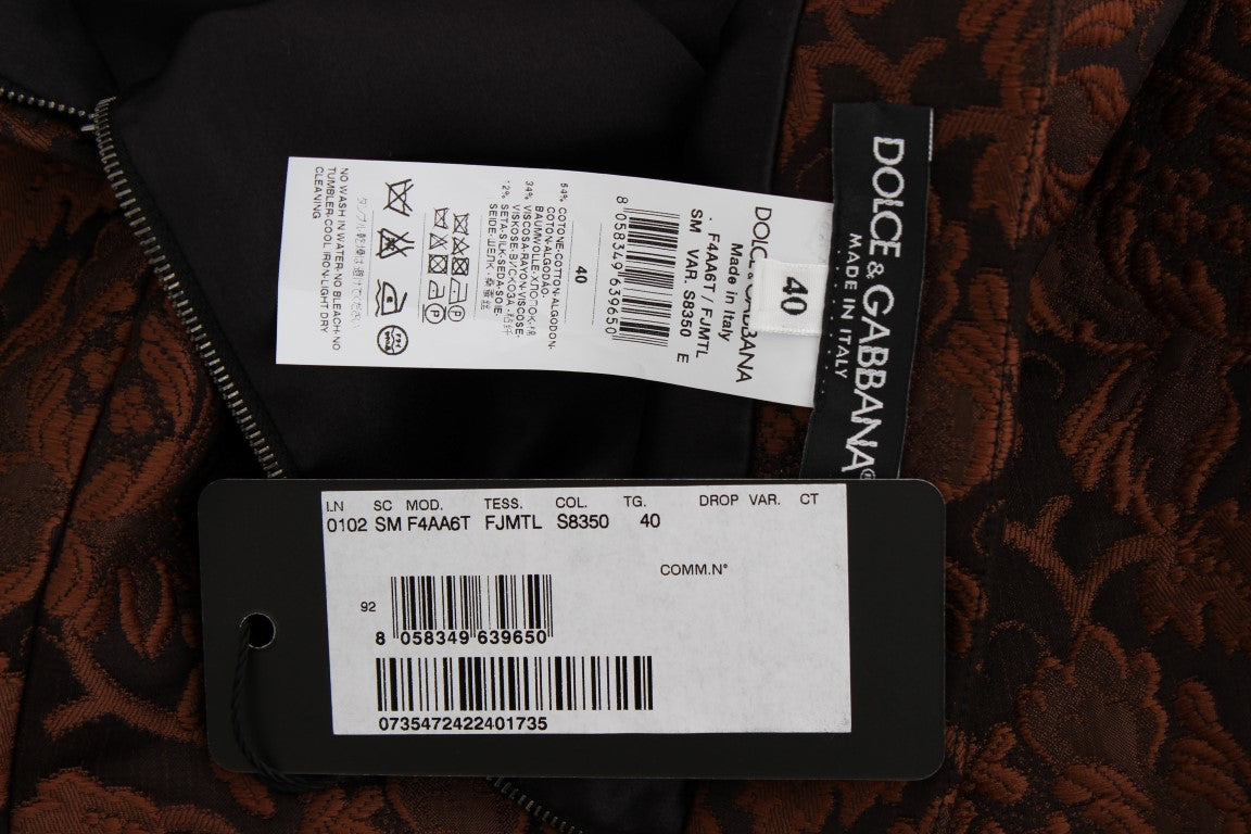 Dolce & Gabbana Brown Floral Brocade Mini Bubble Skirt - DEA STILOSA MILANO