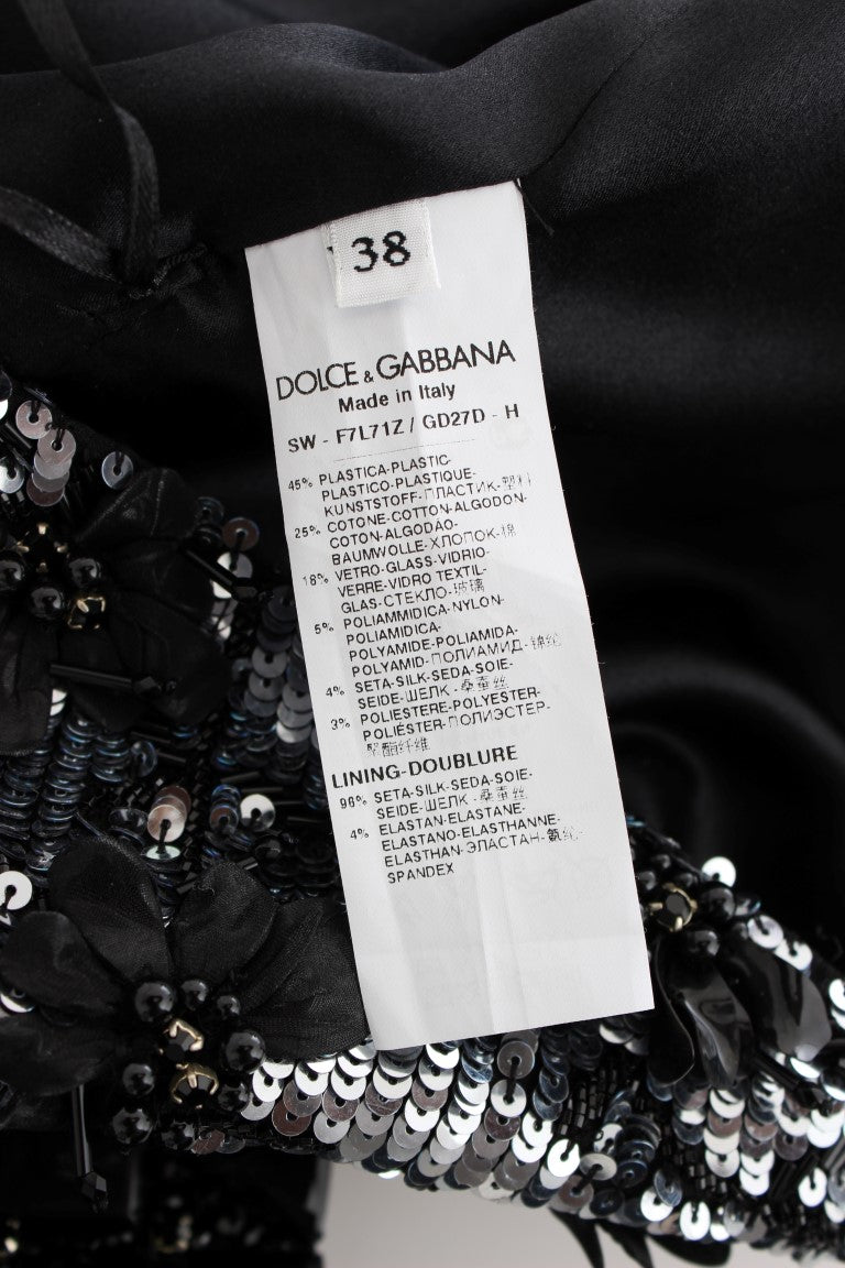 Dolce & Gabbana Black Clear Crystal Runway Blouse Top - DEA STILOSA MILANO