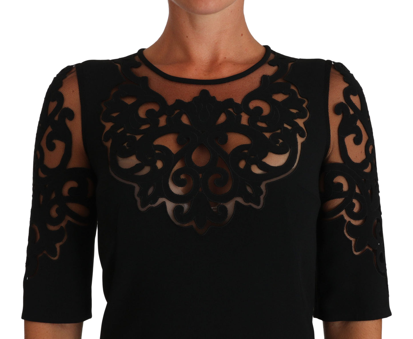 Dolce & Gabbana Black Floral Cut Out Pattern Coctail Dress - DEA STILOSA MILANO