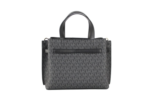 Michael Kors Emilia Small Black Signature PVC Satchel Crossbody Handbag Purse - DEA STILOSA MILANO