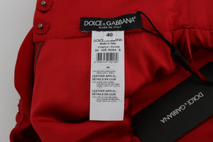 Dolce & Gabbana Red Silk Roses Sicily Shorts - DEA STILOSA MILANO
