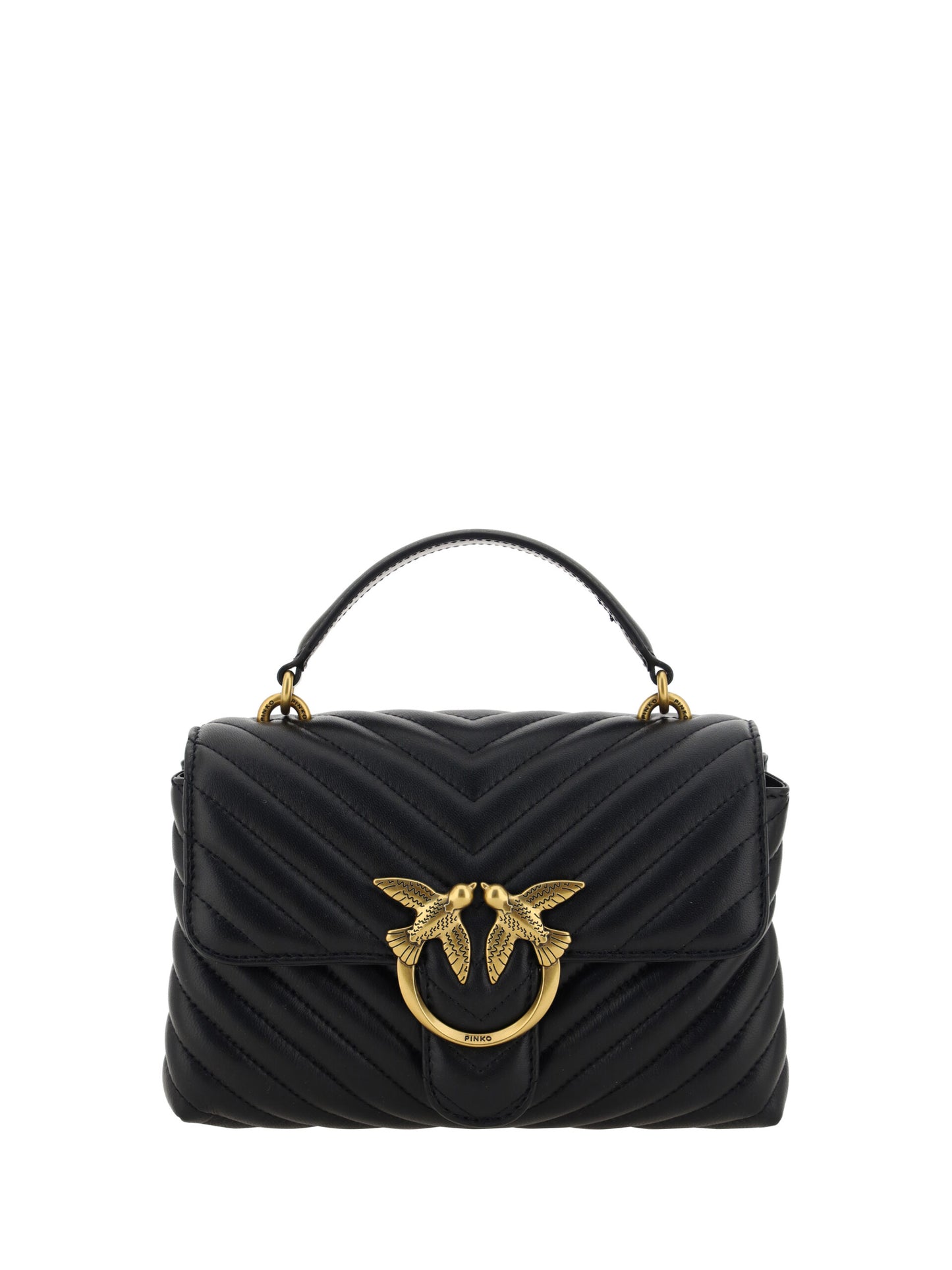 PINKO Black Calf Leather Love Lady Mini Handbag - DEA STILOSA MILANO