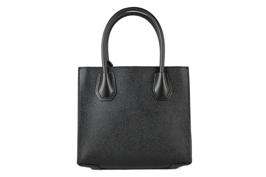 Michael Kors Mercer Medium Leather Messenger Crossbody Handbag (Black Solid) - DEA STILOSA MILANO