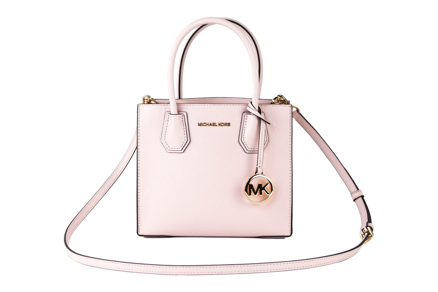 Michael Kors Mercer Medium Leather Messenger Crossbody Handbag (Powder Blush Solid) - DEA STILOSA MILANO