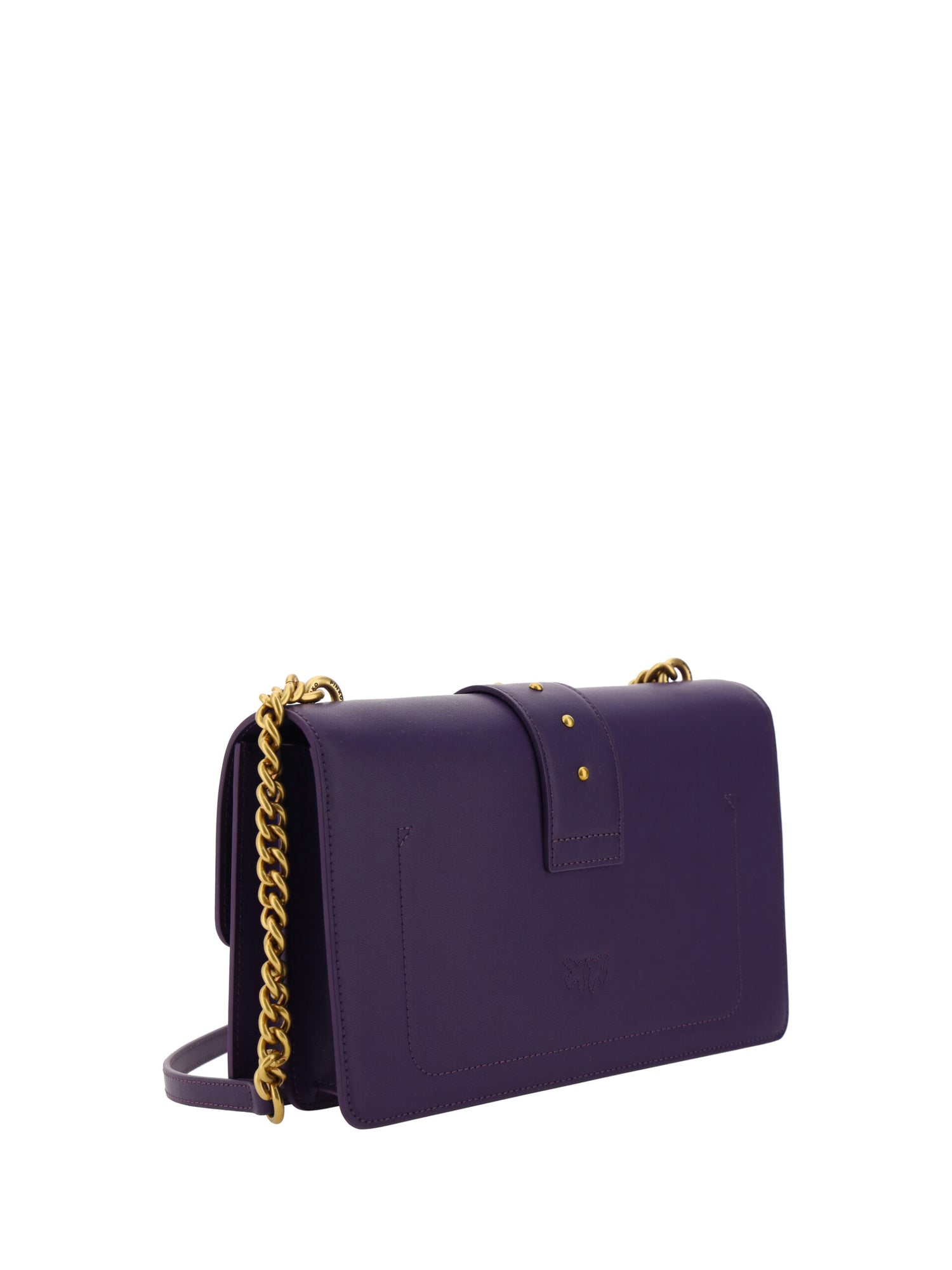 PINKO Purple Leather Love One Classic Shoulder Bag - DEA STILOSA MILANO
