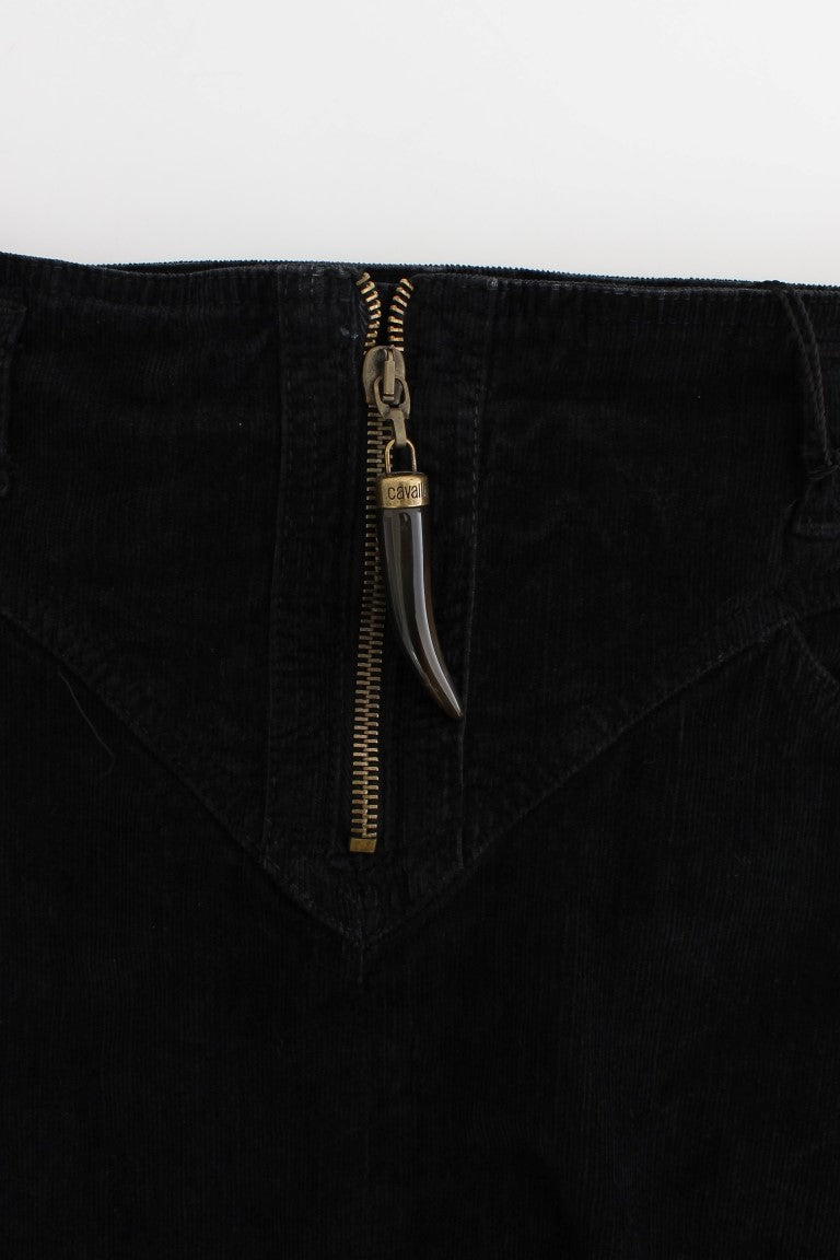 Cavalli Black Corduroy Pencil Skirt - DEA STILOSA MILANO