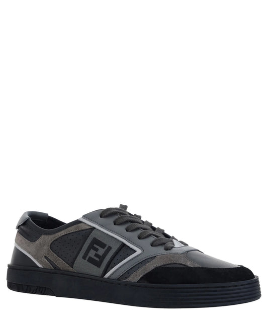 Fendi Black Calf Leather Low Top Sneakers - DEA STILOSA MILANO