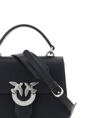 PINKO Black Calf Leather Love One Classic Handbag - DEA STILOSA MILANO