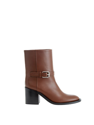 Burberry Brown Leather Ankle Boots - DEA STILOSA MILANO
