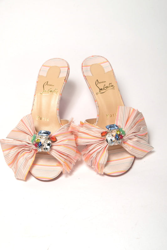Christian Louboutin Multicolor Kitten Heel Studded Flat Shoes - DEA STILOSA MILANO