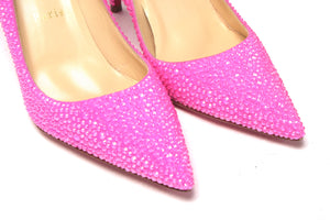 Christian Louboutin Hot Pink Embellished High Heels Pumps - DEA STILOSA MILANO