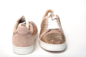 Christian Louboutin Antoinette Rose Gold Embellished Sneakers - DEA STILOSA MILANO