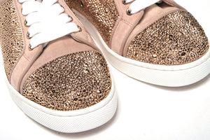 Christian Louboutin Antoinette Rose Gold Embellished Sneakers - DEA STILOSA MILANO