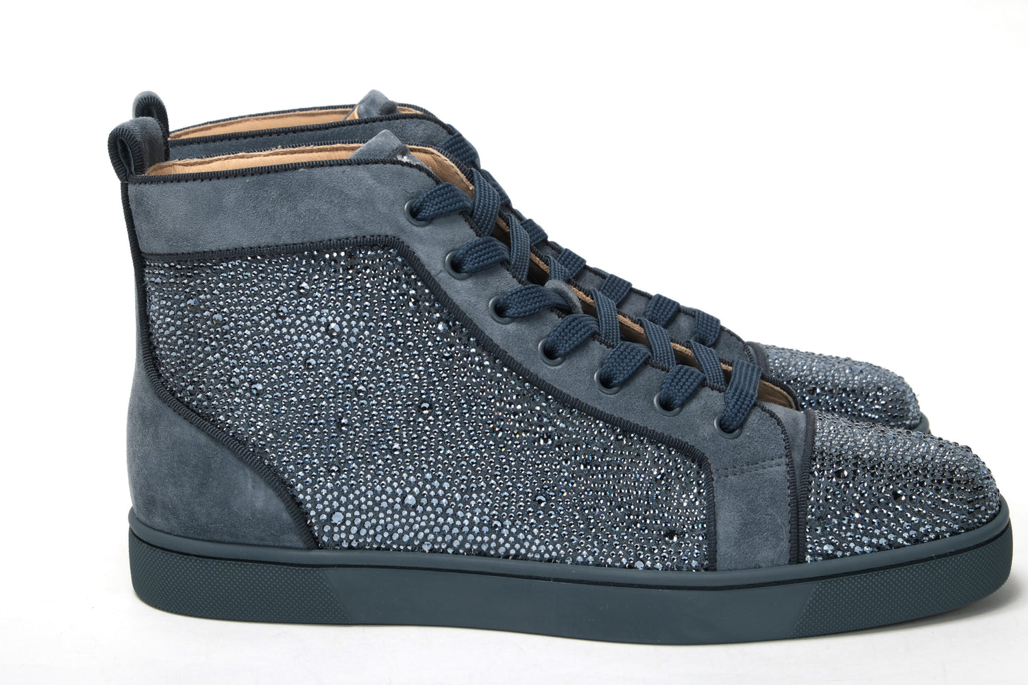 Louis - High-top sneakers - Veau velours and spikes - Black - Christian  Louboutin United States