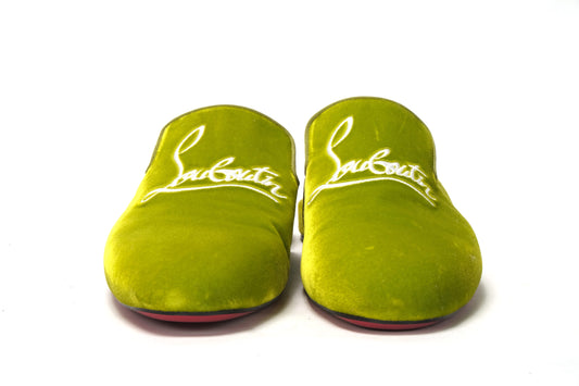 Christian Louboutin Bourgeon Lime Navy Coolito Flat Shoes - DEA STILOSA MILANO