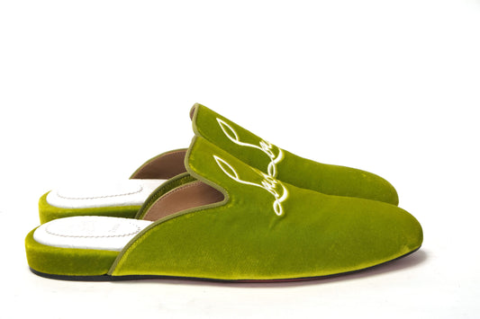 Christian Louboutin Bourgeon Lime Navy Coolito Flat Shoes - DEA STILOSA MILANO