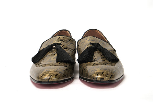 Christian Louboutin Black/Gold Officialito Flat Shoes - DEA STILOSA MILANO