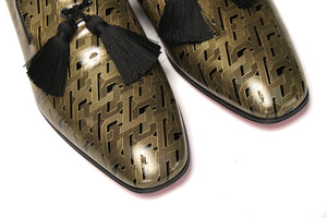 Christian Louboutin Black/Gold Officialito Flat Shoes - DEA STILOSA MILANO