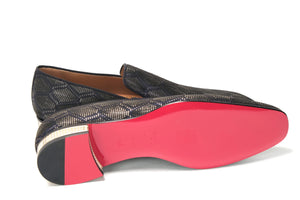 Christian Louboutin Navy/Nero Colannaki Flat Tissu Shoes - DEA STILOSA MILANO