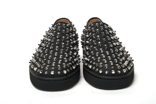 Christian Louboutin Black/Crystal Sv Version Roller 1c1s Flat Shoes - DEA STILOSA MILANO
