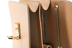 Gucci Beige Calf Leather Dollar Shoulder Bag - DEA STILOSA MILANO