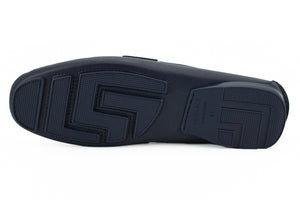 Versace Navy Blue Calf Leather Loafers Shoes - DEA STILOSA MILANO