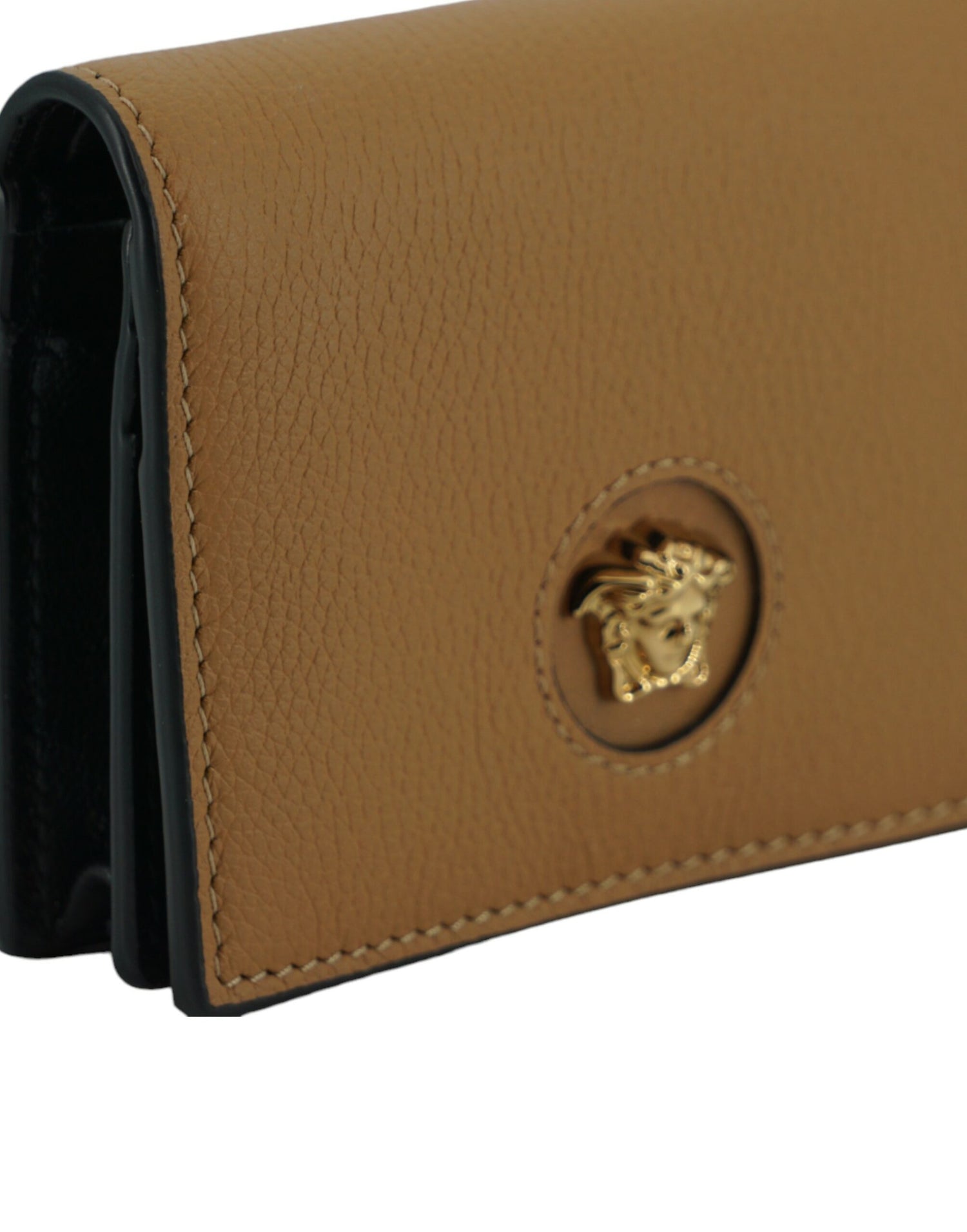 Versace Brown Calf Leather Compact Wallet - DEA STILOSA MILANO