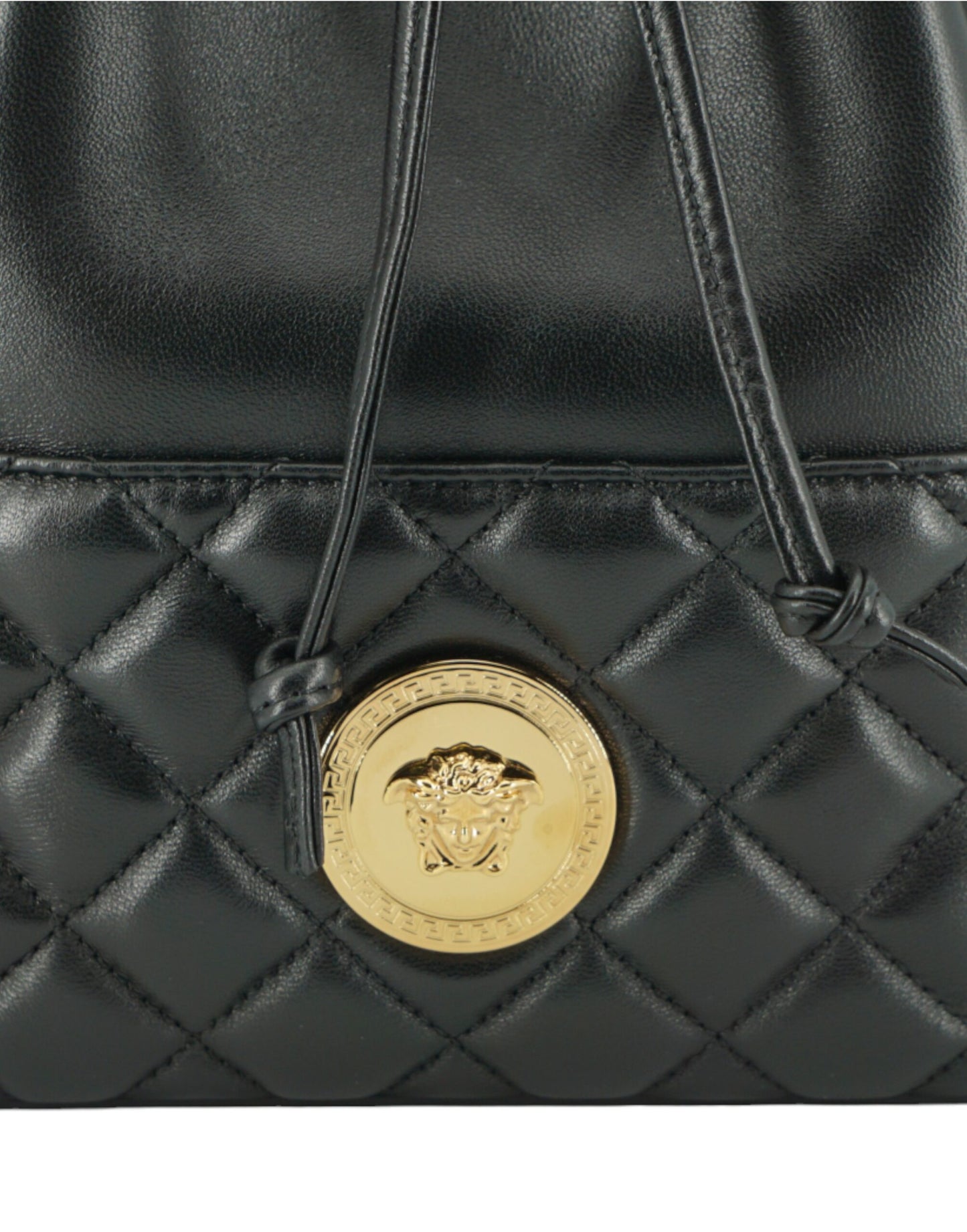 Versace Black Lamb Leather Bucket Shoulder Bag - DEA STILOSA MILANO