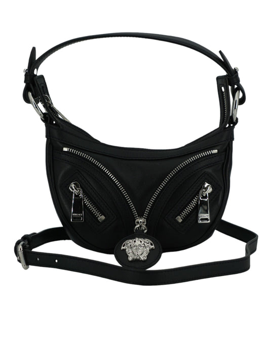 Versace Black Calf Leather Hobo Mini Shoulder Bag - DEA STILOSA MILANO