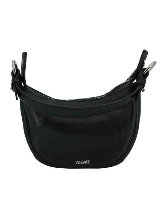 Versace Black Calf Leather Hobo Mini Shoulder Bag - DEA STILOSA MILANO