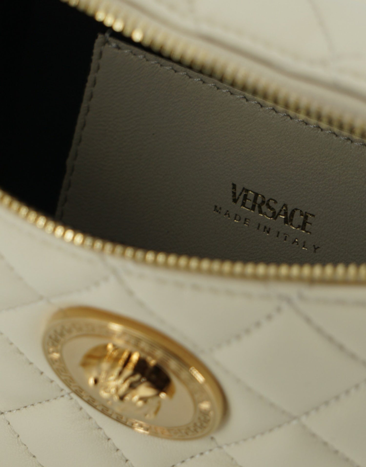 Versace White Lamb Leather Belt Bag - DEA STILOSA MILANO