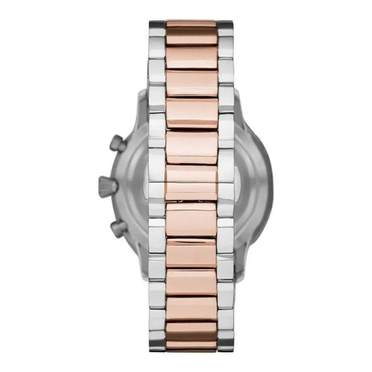 Emporio Armani Silver and Bronze Steel Chronograph Watch - DEA STILOSA MILANO
